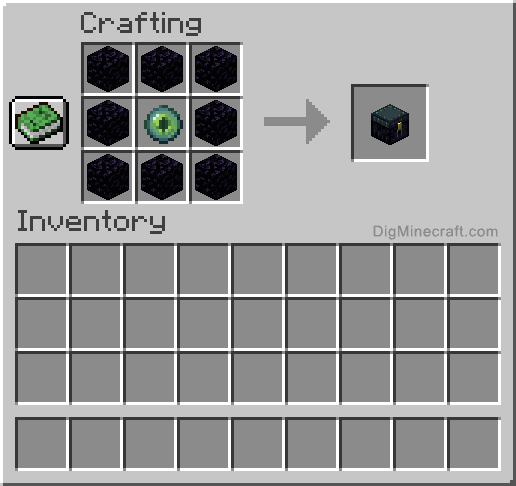 Crafting recipe for ender chest
