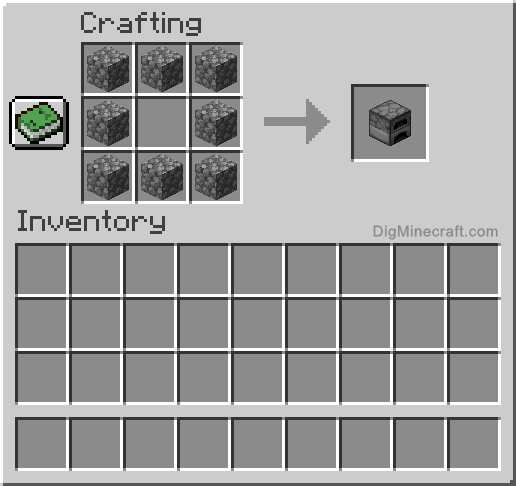 Crafting recipe for furnace