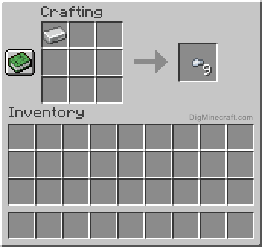 Crafting recipe for iron nugget