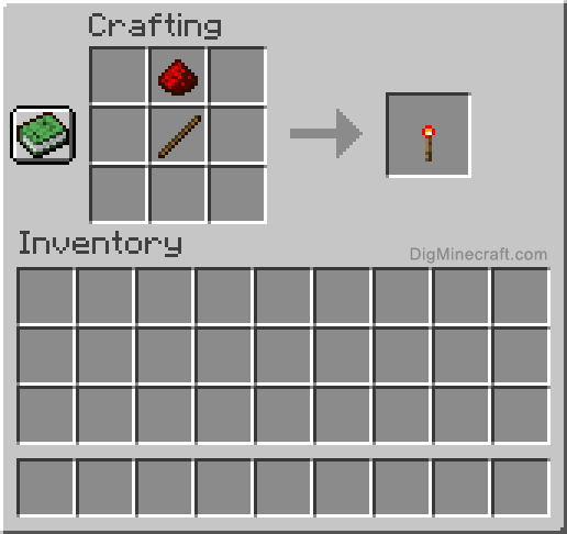 Crafting recipe for redstone torch