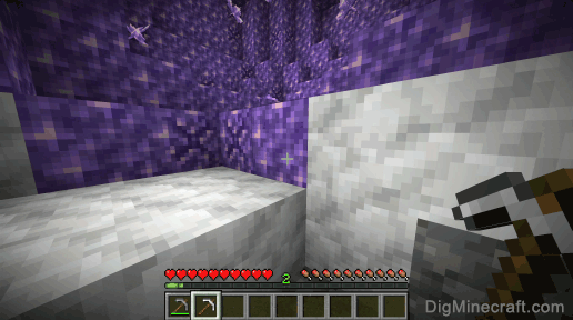 block of amethyst and pickaxe