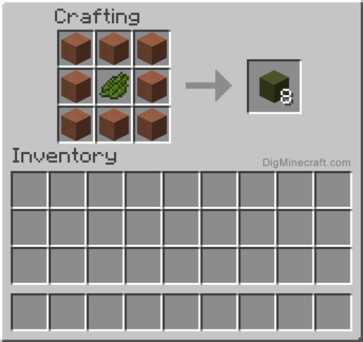 Crafting recipe for green terracotta