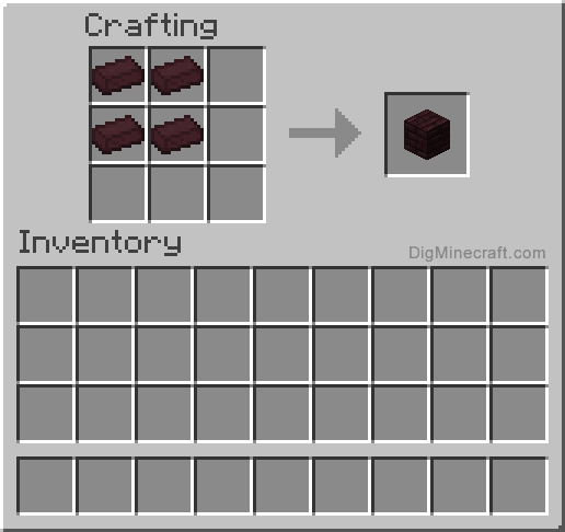 Crafting recipe for nether brick block