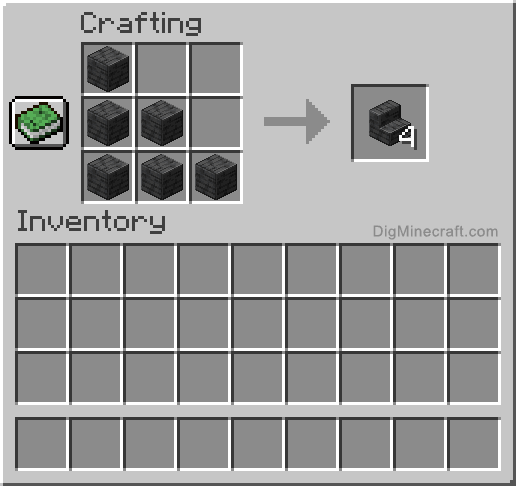Crafting recipe for polished deepslate stairs