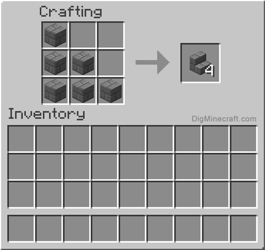 Crafting recipe for stone brick stairs