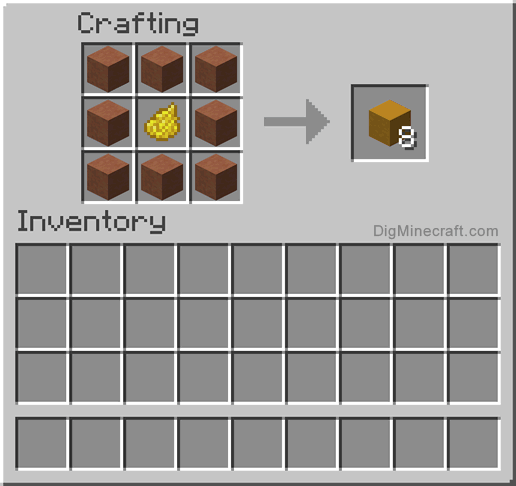 Crafting recipe for yellow terracotta