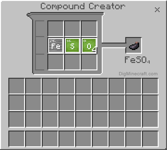 Crafting recipe for ink sac compound