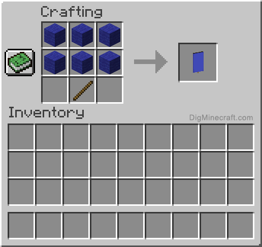 Crafting recipe for blue banner