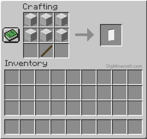 Crafting recipe for white banner