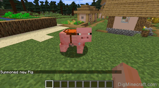 completed summon pig wearing saddle