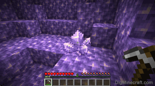 amethyst cluster and pickaxe