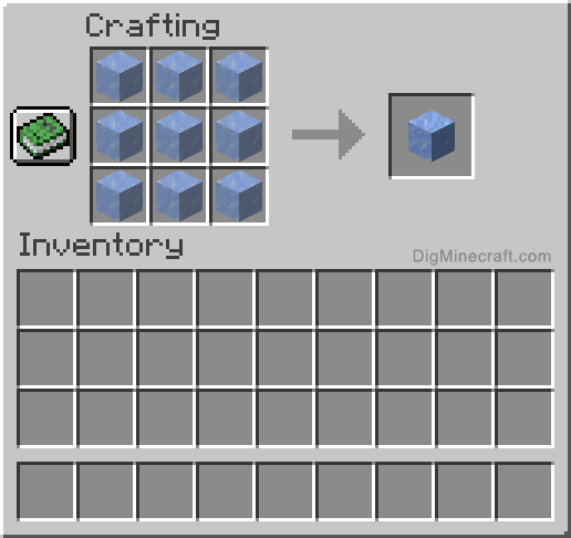Crafting recipe for packed ice