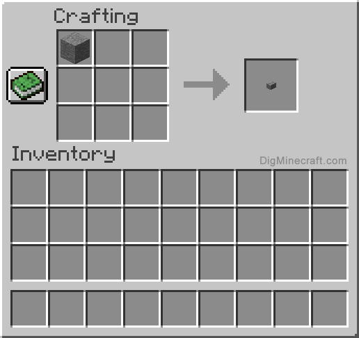 Crafting recipe for stone button