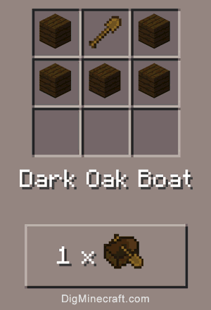 Crafting recipe for dark oak boat in minecraft pe