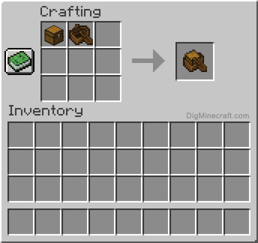 Crafting recipe for dark oak boat with chest
