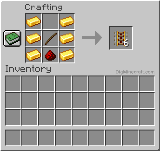 Crafting recipe for powered rails