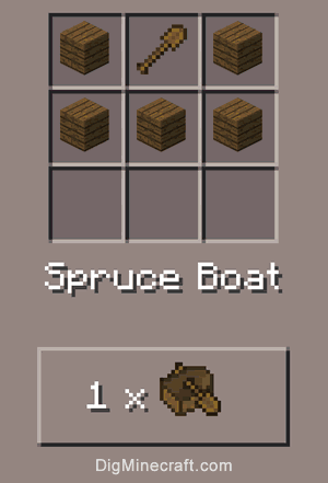 Crafting recipe for spruce boat in minecraft pe