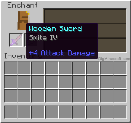 Completed enchanted wooden sword