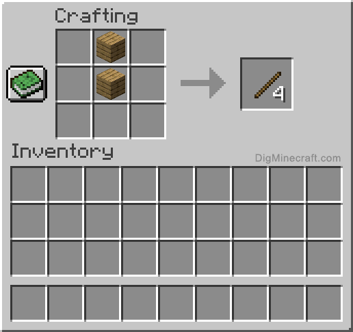 How to make a Stick in Minecraft