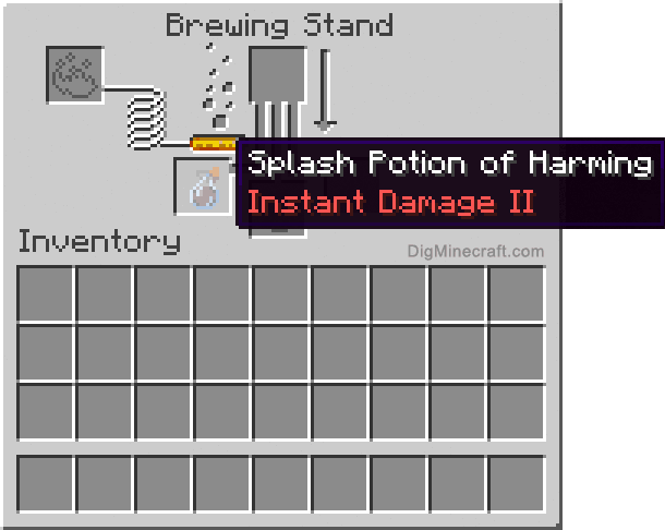 How To Make A Splash Potion Of Harming Instant Damage In Minecraft