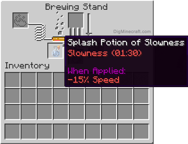 How To Make A Splash Potion Of Slowness 1 30 1 07 In Minecraft