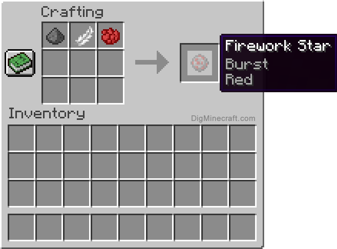 How to make a Red Burst Firework Star in Minecraft