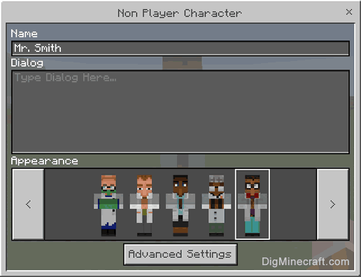 How to Change the Appearance of the NPC in Minecraft