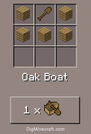  the crafting area with the correct pattern, the oak boat will appear