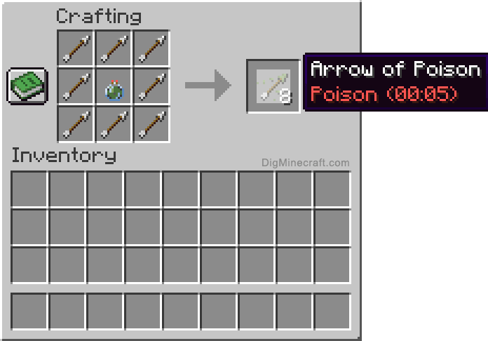 How To Make An Arrow Of Poison 0 05 In Minecraft